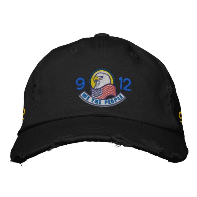 Patriotic Embroidery Embroidered Hat (Front)