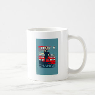 Patriotic Empowering USA Change, Stronger Together Coffee Mug