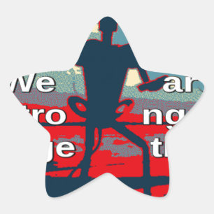 Patriotic Empowering USA Change, Stronger Together Star Sticker