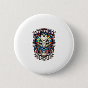 Patriotic End Of Days Eagle Skull Zombie Apocalyps 6 Cm Round Badge
