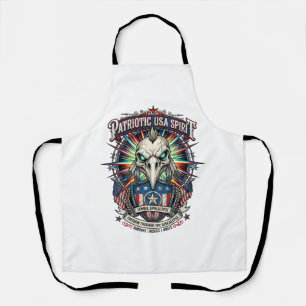 Patriotic End Of Days Eagle Skull Zombie Apocalyps Apron