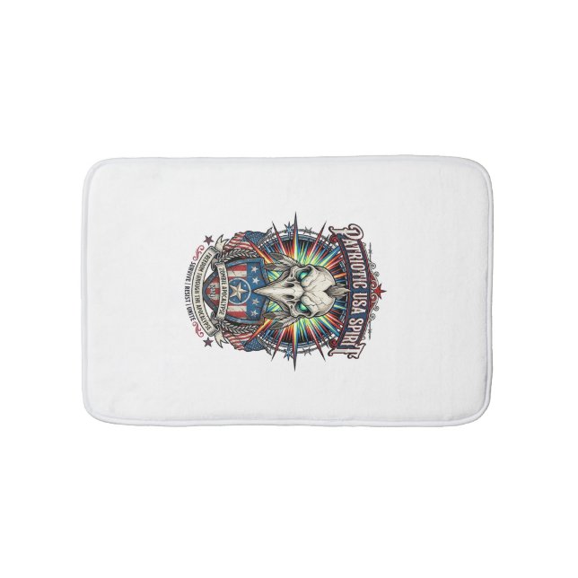 Patriotic End Of Days Eagle Skull Zombie Apocalyps Bath Mat (Front)