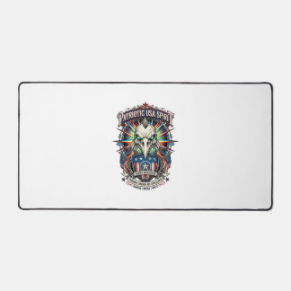 Patriotic End Of Days Eagle Skull Zombie Apocalyps Desk Mat