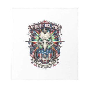 Patriotic End Of Days Eagle Skull Zombie Apocalyps Notepad