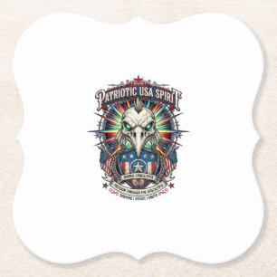 Patriotic End Of Days Eagle Skull Zombie Apocalyps Paper Coaster