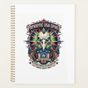 Patriotic End Of Days Eagle Skull Zombie Apocalyps Planner