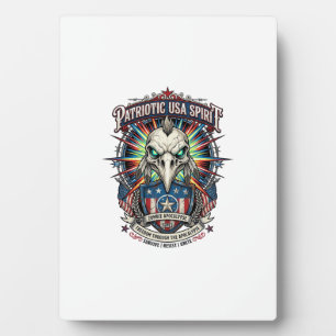 Patriotic End Of Days Eagle Skull Zombie Apocalyps Plaque