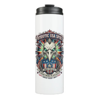 Patriotic End Of Days Eagle Skull Zombie Apocalyps Thermal Tumbler