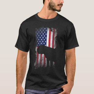 Patriotic English Bulldog American Flag Cool Dog T-Shirt