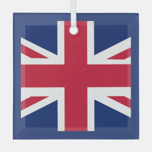 Patriotic English Flag Glass Tree Decoration