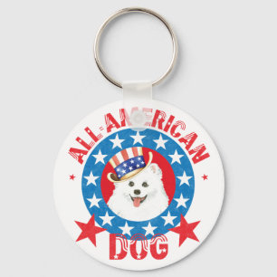 Patriotic Eskie Key Ring