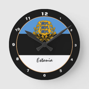 Patriotic Estonian Flag, Estonia Home / design Round Clock