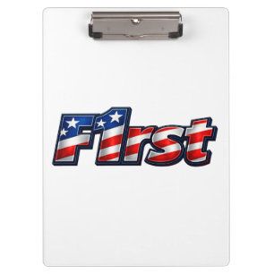Patriotic F1rst Flag Design Clipboard