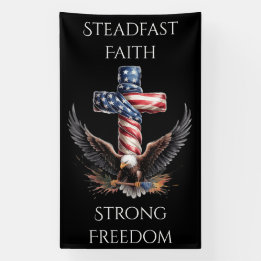 Patriotic Faith and Freedom Eagle Artwork Banner