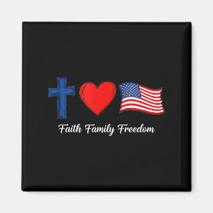 Patriotic faith family freedom usa flag 4th of jul magnet