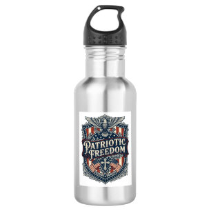 Patriotic Faith Family Freedom Vector Graphic Tee 532 Ml Water Bottle