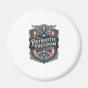Patriotic Faith Family Freedom Vector Graphic Tee Magnet