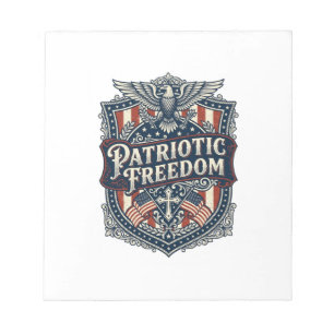 Patriotic Faith Family Freedom Vector Graphic Tee Notepad