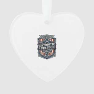 Patriotic Faith Family Freedom Vector Graphic Tee Ornament