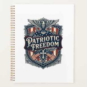 Patriotic Faith Family Freedom Vector Graphic Tee Planner