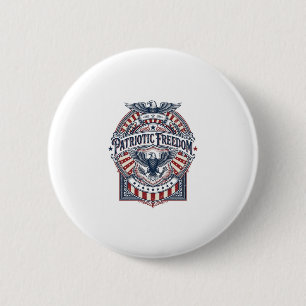 Patriotic Faith Over Fear USA Vector Graphic Tee 6 Cm Round Badge