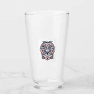 Patriotic Faith Over Fear USA Vector Graphic Tee Glass