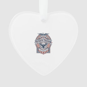 Patriotic Faith Over Fear USA Vector Graphic Tee Ornament