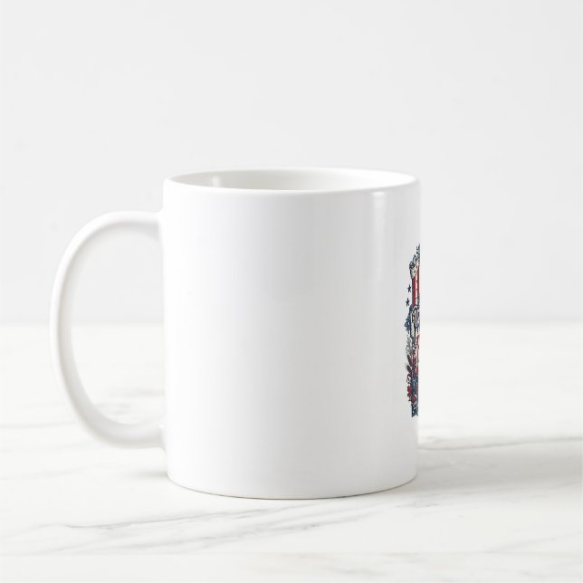 Patriotic Fall Harvest Vector Graphic Tee Coffee Mug (Left)