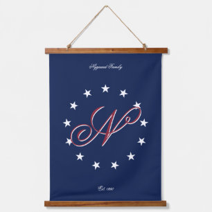Patriotic Family Name Sign Hanging Tapestry