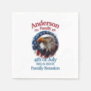 Patriotic Family Reunion – 4th of July BBQ & Brew Napkin