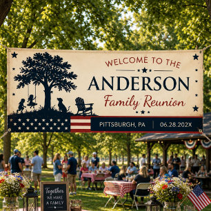 Patriotic Family Reunion Banner Personalised