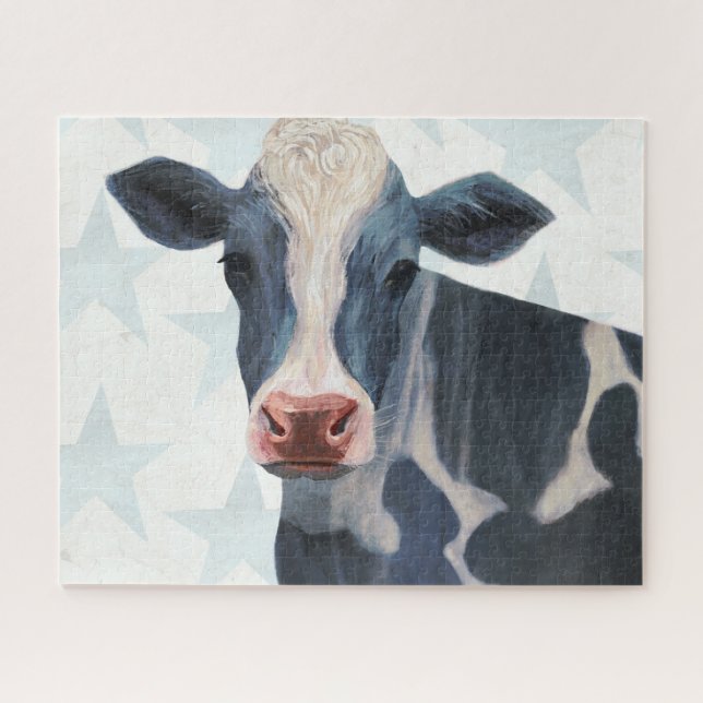 Patriotic Farm - Cow Jigsaw Puzzle (Horizontal)