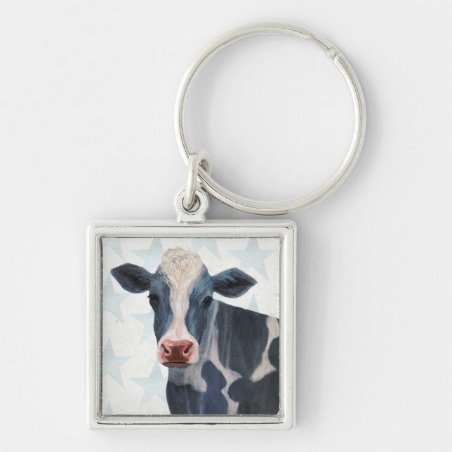 Patriotic Farm - Cow Key Ring (Front)