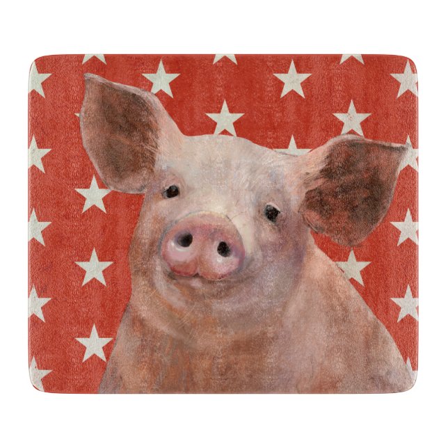 Patriotic Farm - Pig Cutting Board (Front)