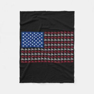 Patriotic Farmer 4th Of July American Flag Usa Tra Fleece Blanket