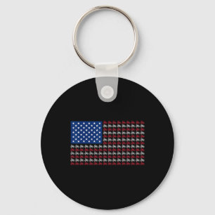 Patriotic Farmer 4th Of July American Flag Usa Tra Key Ring