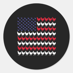 Patriotic Farmers 4th Of July American Flag Classic Round Sticker