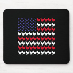 Patriotic Farmers 4th Of July American Flag Mouse Pad
