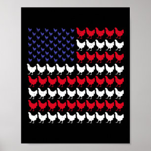 Patriotic Farmers 4th Of July American Flag  Poster