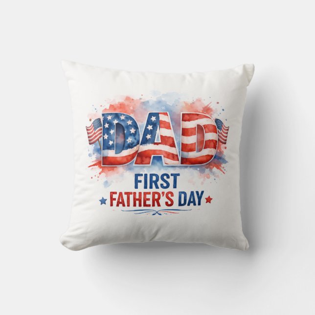 Patriotic Father's Day Cushion (Front)