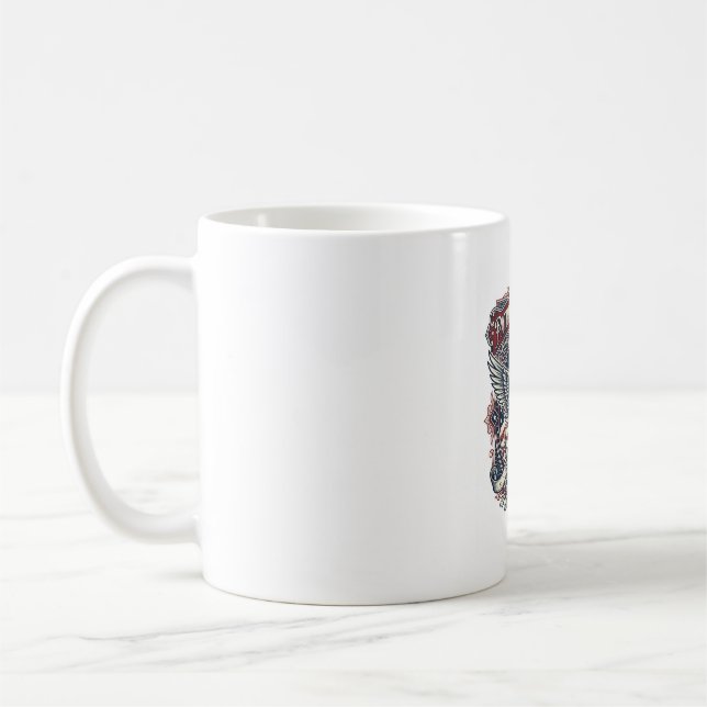 Patriotic Fathers Day Vector Graphic Tee Coffee Mug (Left)