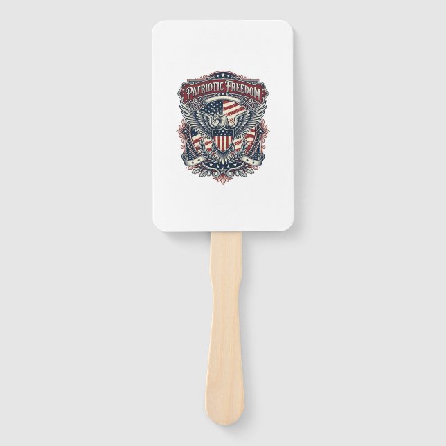 Patriotic Fathers Day Vector Graphic Tee Hand Fan (Front)