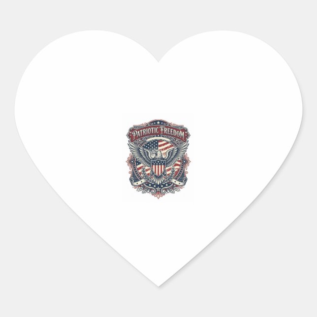 Patriotic Fathers Day Vector Graphic Tee Heart Sticker (Front)