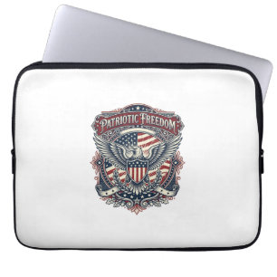 Patriotic Fathers Day Vector Graphic Tee Laptop Sleeve