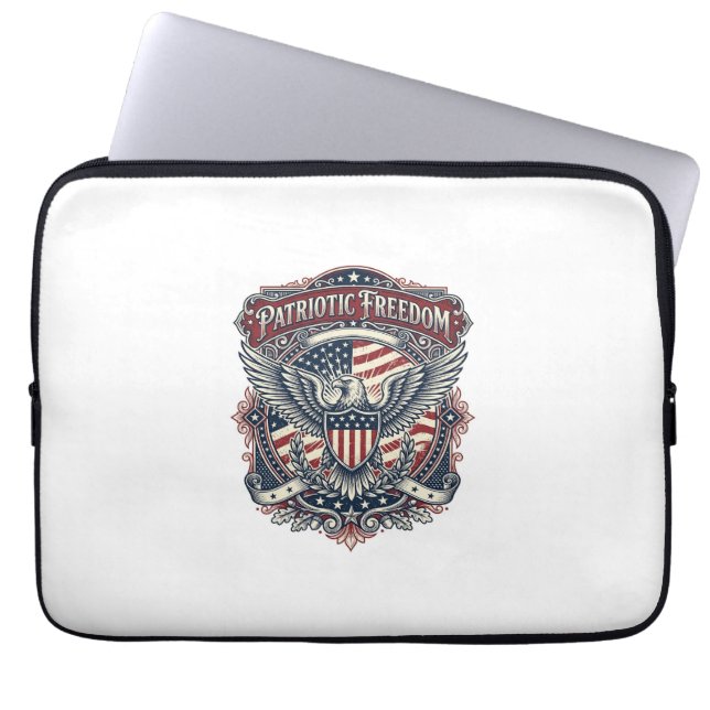 Patriotic Fathers Day Vector Graphic Tee Laptop Sleeve (Front)