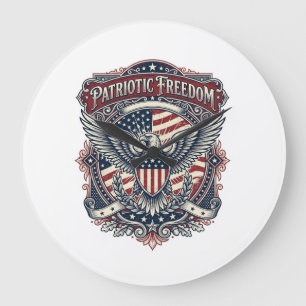 Patriotic Fathers Day Vector Graphic Tee Large Clock