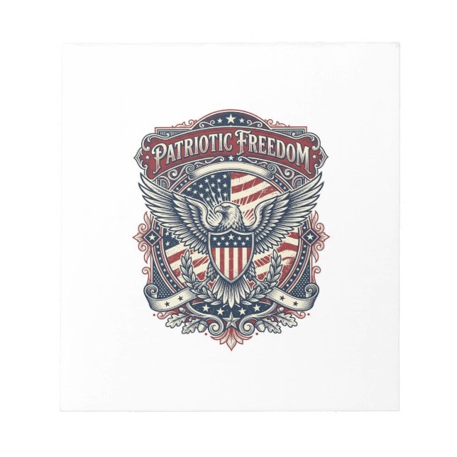 Patriotic Fathers Day Vector Graphic Tee Notepad (Front)