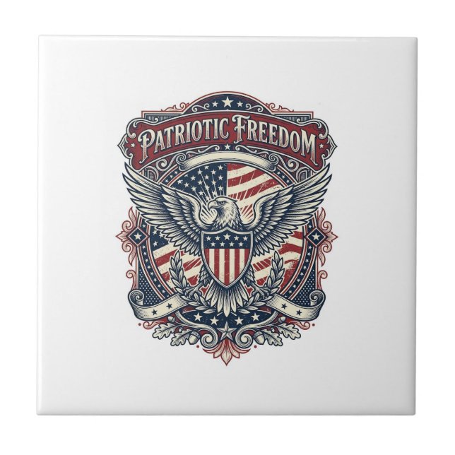 Patriotic Fathers Day Vector Graphic Tee Tile (Front)