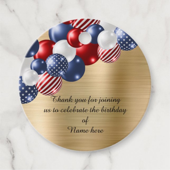 PATRIOTIC FAVOR TAG GOLD (Front)