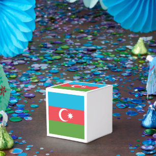 Patriotic favour box with Flag of Azerbaijan